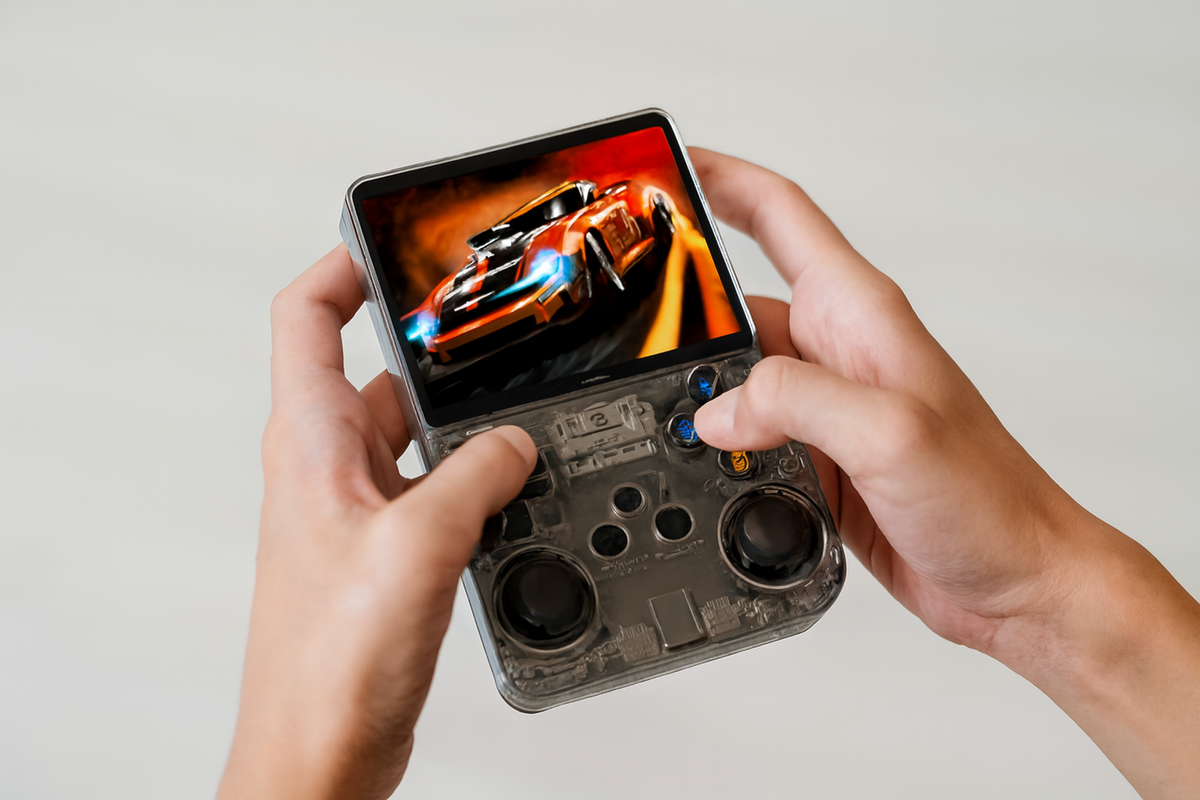 Generated background image of someone using the gaming console